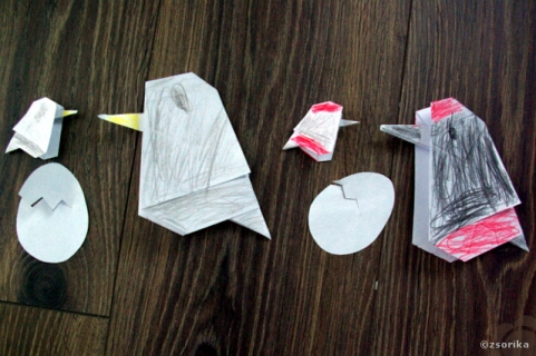 Madarak hajtogatás (origami)
